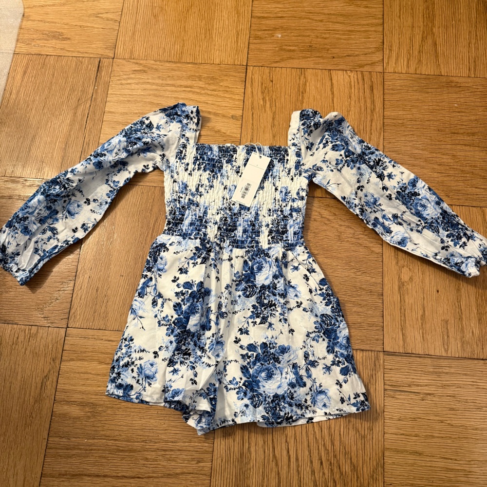 Janie and Jack Blue Floral Blouse
